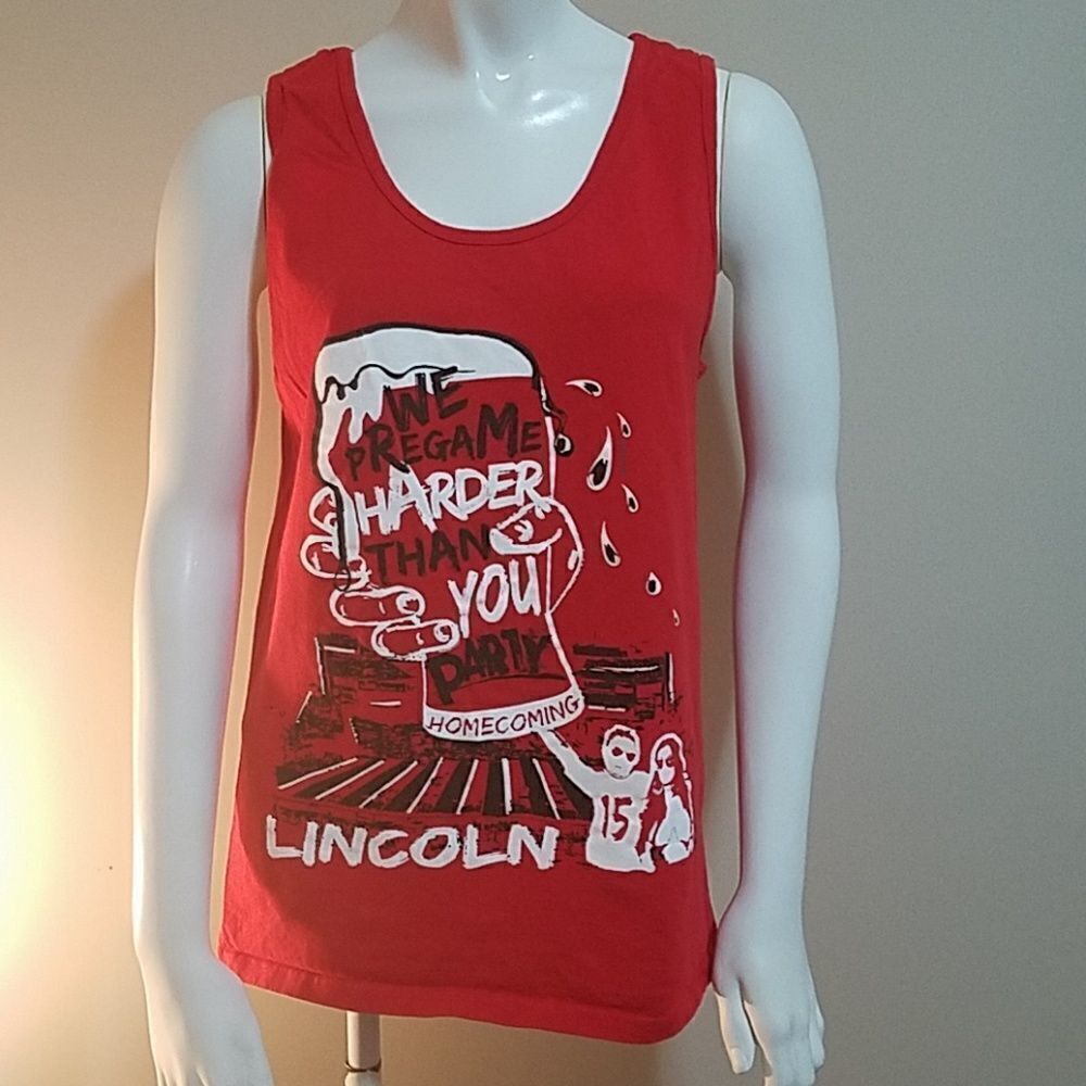 Gildan Red Nebraska Huskers Tank Top (Small)